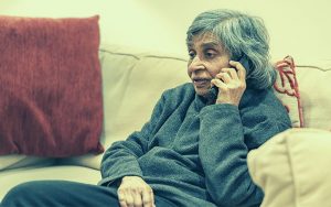 elderly lady on phone